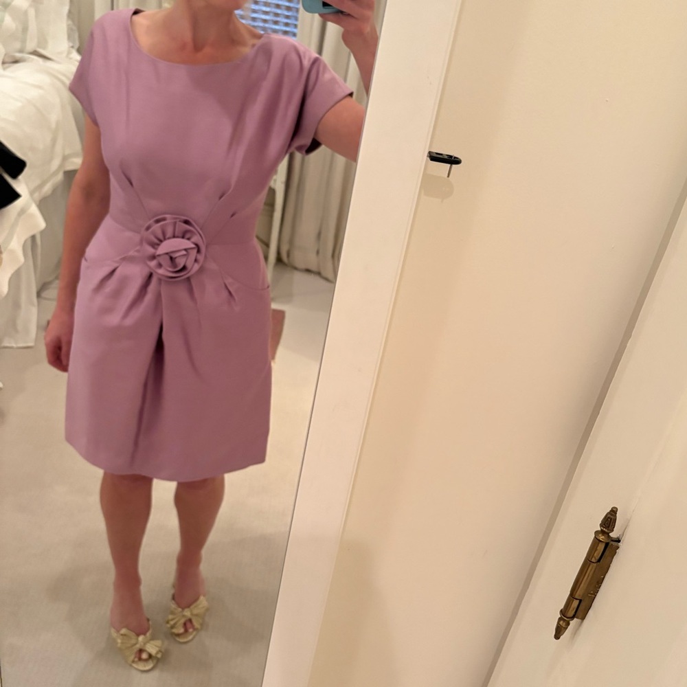 Elegant Lilac Dress with Floral Detail